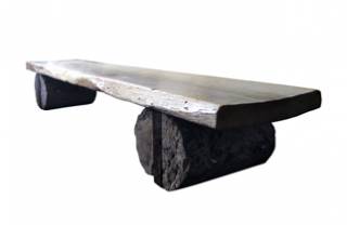 Oak and Limestone Coffee Table